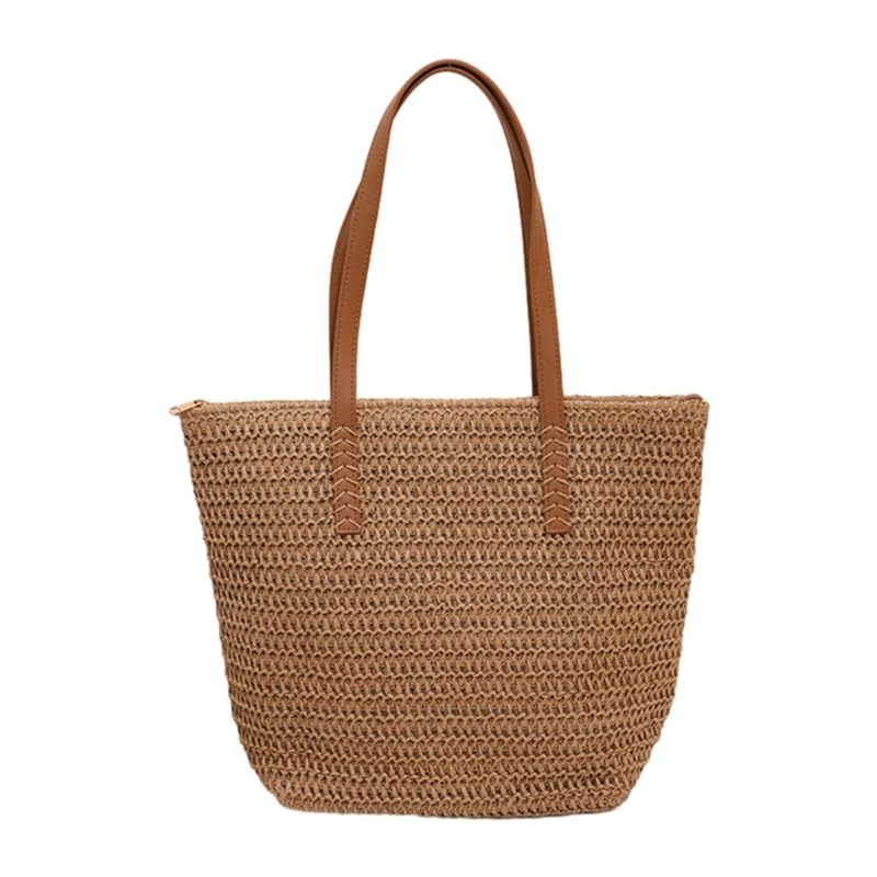 Borsa a tracolla da donna in paglia da donna, grande capacità, borsa...