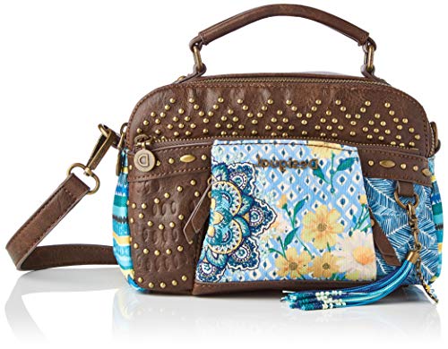 Desigual Fabric Hand Bag, Borsa a Mano Donna, Blu, U