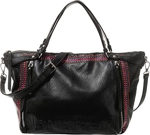 Desigual Bols_regasita Libia Pu, Borsa a Mano Donna, Nero, Taglia...