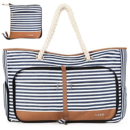 Lekespring Borsa Mare Donna Grande XXL Famiglia Borsa da Spiaggia con...