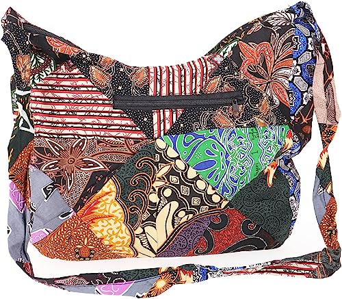 GURU SHOP Borsa patchwork Batik, borsa Sadhu, borsa a tracolla hippie,...