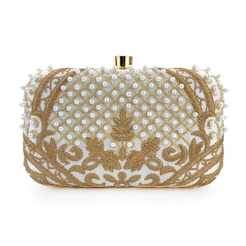 Borsa da sera da donna Borsa a tracolla staccabile con ricamo a catena...