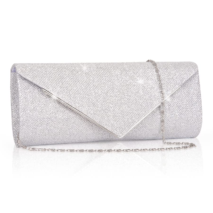Larcenciel Pochette Donna Glitterata da Sera a Tracolla con Catena...