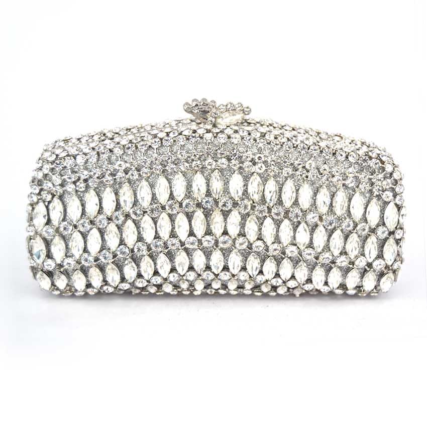 EviKoo Pochette in Cristallo Color Argento/da Donna Borsa da Sera in...